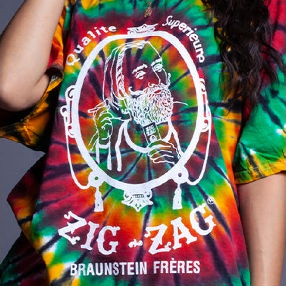 TIE DYE ZIG ZAG Braunstein Fr'eres Qualite Superieurp Portrait Of ZZ Man T-Shirt - Picture 4 of 15